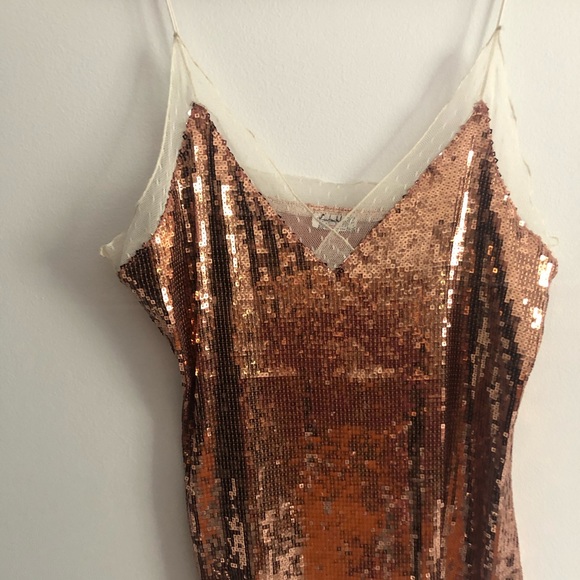 FREE PEOPLE intimately rose gold sequin top - Picture 2 of 4